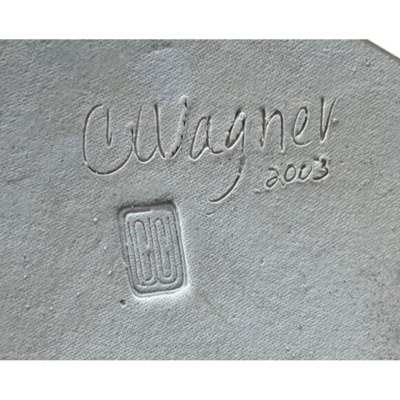 VTG Signed Handcrafted Ceramic Plates Abstract Earth Brushstroke Design Set Of 2 - Picture 12 of 13